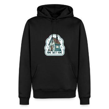 Home Sweet Home - Illustration de maison - Sweat à capuche Premium bio Homme - noir - Devant - Nico (187cm)