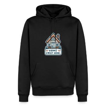 Home Sweet Home - Illustration de maison - Sweat à capuche Premium bio Homme - noir - Devant - Nico (187cm)