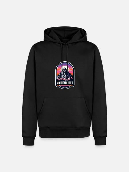 Mountain High - Berg Illustration - Men’s Premium Organic Hoodie - black