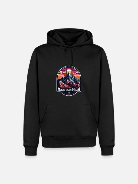 Mountain High - Berg Illustration - Men’s Premium Organic Hoodie - black
