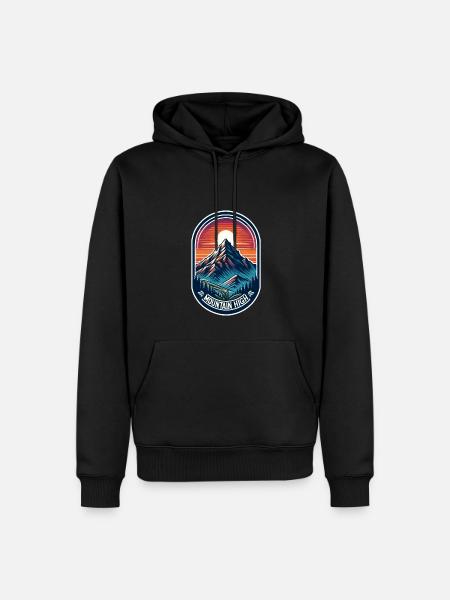 Mountain High - Berg Illustration - Men’s Premium Organic Hoodie - black