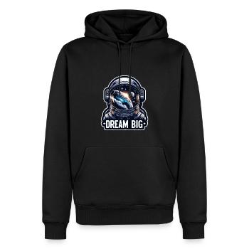 Dream Big - Astronaut Illustration - Männer Premium Bio Hoodie - Schwarz - Vorne - Nico (187cm)