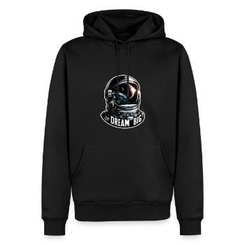 Dream Big - Astronaut Illustration - Männer Premium Bio Hoodie - Schwarz - Vorne - Nico (187cm)