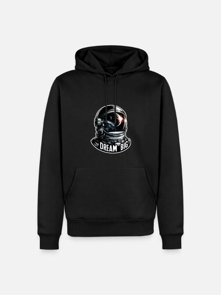 Dream Big - Astronaut Illustration - Men’s Premium Organic Hoodie - black