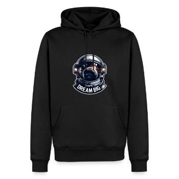Dream Big - Astronaut Illustration - Männer Premium Bio Hoodie - Schwarz - Vorne - Nico (187cm)