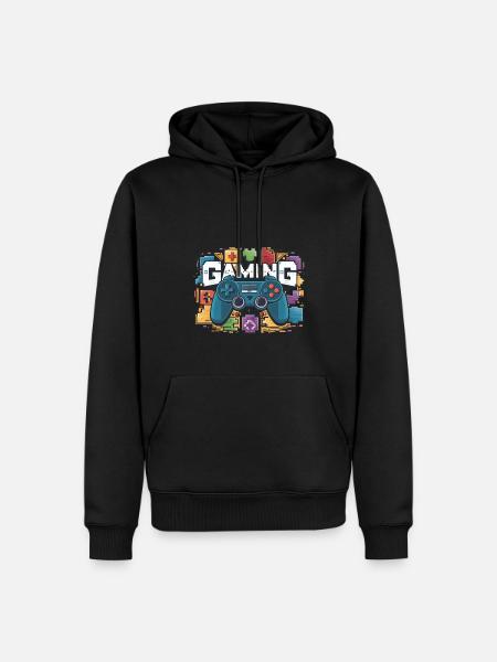Gaming - Controller - Männer Premium Bio Hoodie - Schwarz