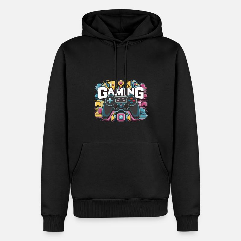 Gaming - Controller - Männer Premium Bio Hoodie - Schwarz