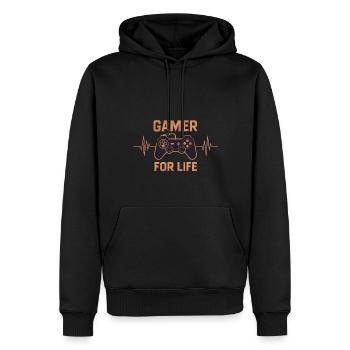 Gamer for life - Männer Premium Bio Hoodie - Schwarz - Vorne - Nico (187cm)
