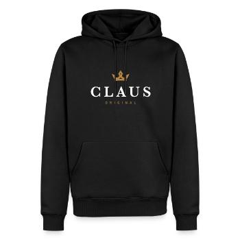 Claus Original Familienlogo - Männer Premium Bio Hoodie - Schwarz - Vorne - Nico (187cm)