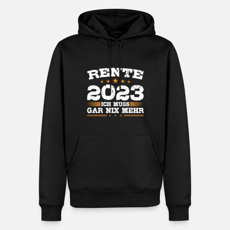 Rente 2023 - Männer Premium Bio Hoodie - Schwarz