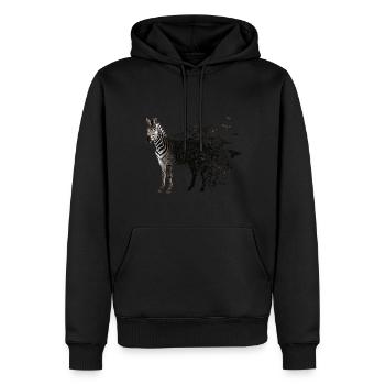 Zèbre - Sweat à capuche Premium bio Homme - noir - Devant - Nico (187cm)