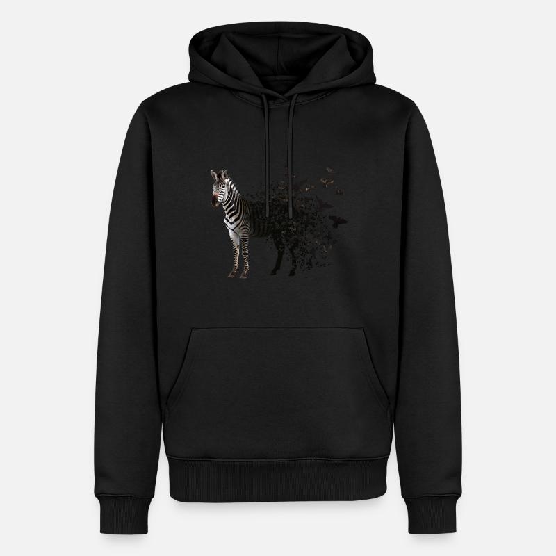 Zebra - Männer Premium Bio Hoodie - Schwarz