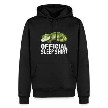 Chemise de nuit officielle Gecko - Sweat à capuche Premium bio Homme - noir - Devant - Nico (187cm)