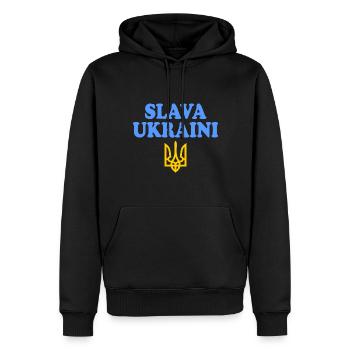 Slava ukraini - Männer Premium Bio Hoodie - Schwarz - Vorne - Nico (187cm)