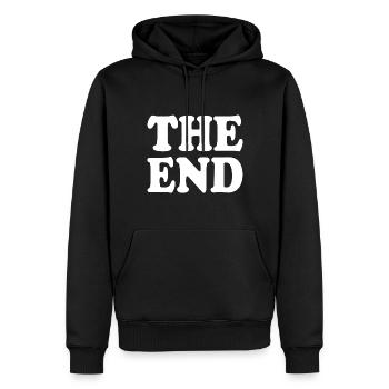 The end - Männer Premium Bio Hoodie - Schwarz - Vorne - Nico (187cm)