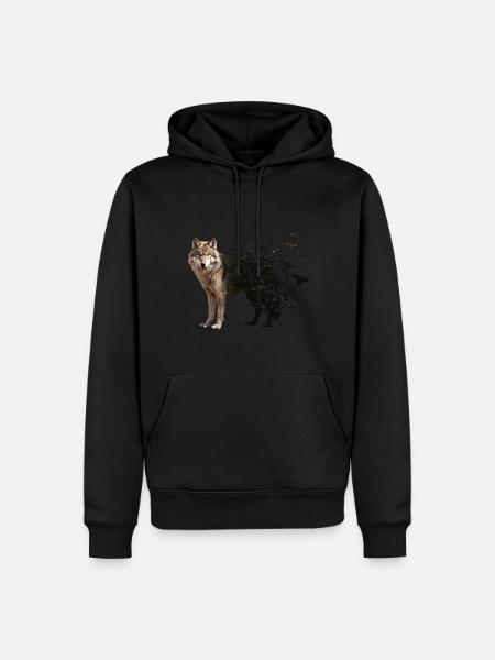 Wolf - Men’s Premium Organic Hoodie - black
