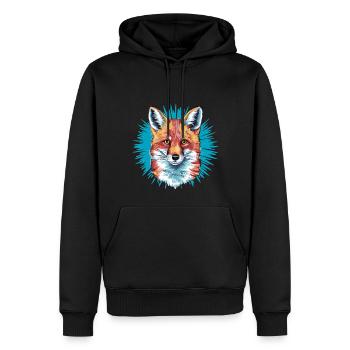 Fuchs - Illustration - Männer Premium Bio Hoodie - Schwarz - Vorne - Nico (187cm)