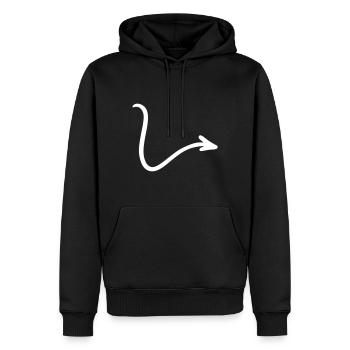 Pfeil Zeichnung Skizze weiß - Männer Premium Bio Hoodie - Schwarz - Vorne - Nico (187cm)