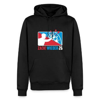 Zack wieder 26, Dartspieler Outfit, Geschenkidee - Männer Premium Bio Hoodie - Schwarz - Vorne - Nico (187cm)