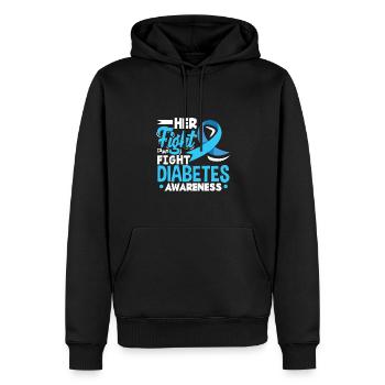 T1D Diabetes Type 1 Diabetic Gift - Men’s Premium Organic Hoodie - black - Front - Nico (187cm)