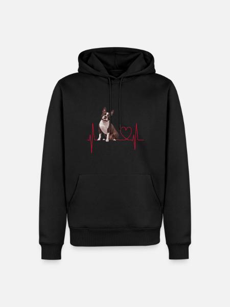 Heartbeat Gift for Dogs - Men’s Premium Organic Hoodie - black