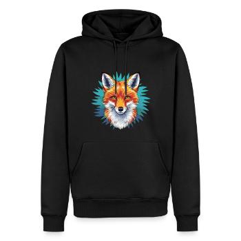Fuchs - Illustration - Männer Premium Bio Hoodie - Schwarz - Vorne - Nico (187cm)