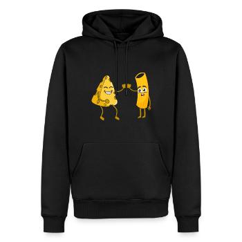Macaroni au fromage Enfants Hommes Femmes Nouilles - Sweat à capuche Premium bio Homme - noir - Devant - Nico (187cm)