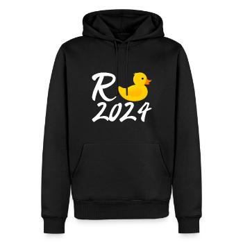 Rente 2024 Ente für Rentner Rentnerin Ruhestand - Männer Premium Bio Hoodie - Schwarz - Vorne - Nico (187cm)