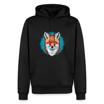 Fuchs - Illustration - Männer Premium Bio Hoodie - Schwarz - Vorne - Nico (187cm)