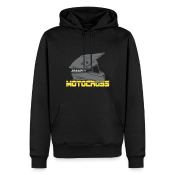 Motocross Dirtbike Dirt Bike Cross Fahrer Braap - Männer Premium Bio Hoodie - Schwarz - Vorne - Nico (187cm)