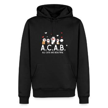 Alle Katzen sind wunderschön Catlady Katzenliebe - Männer Premium Bio Hoodie - Schwarz - Vorne - Nico (187cm)