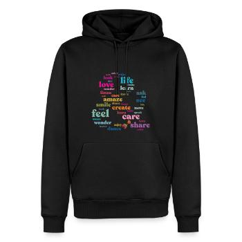 Färbe dein Leben & - Männer Premium Bio Hoodie - Schwarz - Vorne - Nico (187cm)
