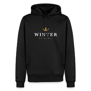 Winter Original Familienlogo - Männer Premium Bio Hoodie - Schwarz - Vorne - Nico (187cm)