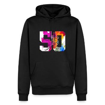 NUMBER 50 HOCKEY 50TH BIRTHDAY - Men’s Premium Organic Hoodie - black - Front - Nico (187cm)