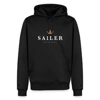 Sailer Original Familienlogo - Männer Premium Bio Hoodie - Schwarz - Vorne - Nico (187cm)