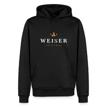 Weiser Original Familienlogo - Männer Premium Bio Hoodie - Schwarz - Vorne - Nico (187cm)