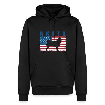 Akita - Männer Premium Bio Hoodie - Schwarz - Vorne - Nico (187cm)