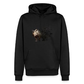 Nashorn - Männer Premium Bio Hoodie - Schwarz - Vorne - Nico (187cm)