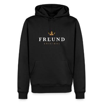 Logo original de la famille Boyfriend - Sweat à capuche Premium bio Homme - noir - Devant - Nico (187cm)