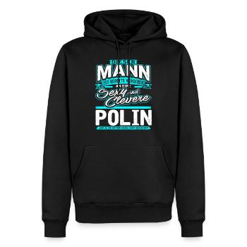 Mann Vergeben Polin Blau - Männer Premium Bio Hoodie - Schwarz - Vorne - Nico (187cm)