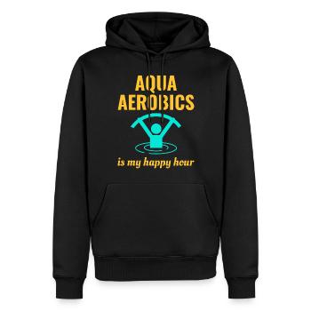 Aquagym Fitness aquatique Aqua Exercice - Sweat à capuche Premium bio Homme - noir - Devant - Nico (187cm)