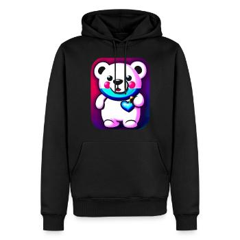 Mignon ours en peluche mignon avec du cœur - Sweat à capuche Premium bio Homme - noir - Devant - Nico (187cm)