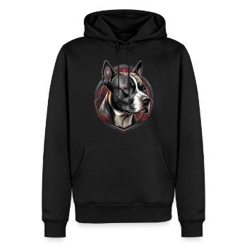 Tête de Staffordshire américain - Sweat à capuche Premium bio Homme - noir - Devant - Nico (187cm)
