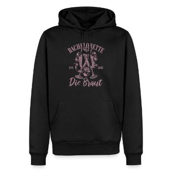 Bachelorette Party 2025 Die Braut Name eintragen - Männer Premium Bio Hoodie - Schwarz - Vorne - Nico (187cm)