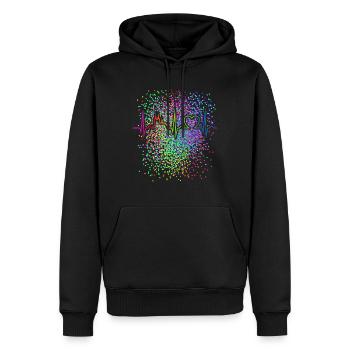 Confettis Cologne Carnaval Déguisement Arc-en-ciel - Sweat à capuche Premium bio Homme - noir - Devant - Nico (187cm)