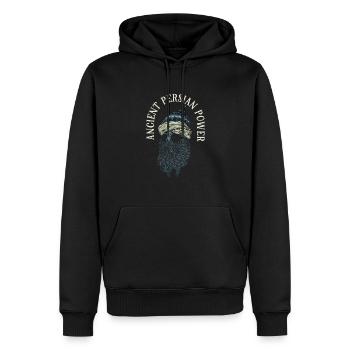 Persische Macht - persischer Helm - Männer Premium Bio Hoodie - Schwarz - Vorne - Nico (187cm)