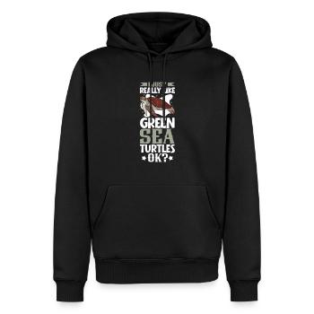J’adore ma tortue de mer verte - Sweat à capuche Premium bio Homme - noir - Devant - Nico (187cm)
