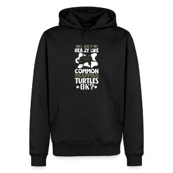 J’adore ma tortue serpentine - Sweat à capuche Premium bio Homme - noir - Devant - Nico (187cm)