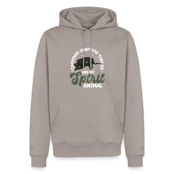 My Spirit Animal - Snapping Turtle - Men’s Premium Organic Hoodie - taupe - Front - Nico (187cm)