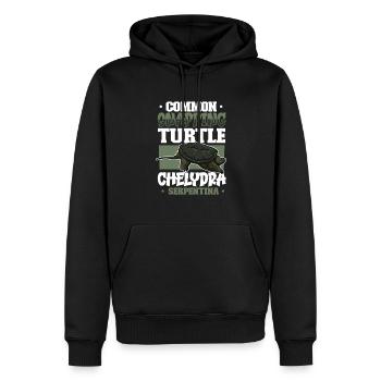 Tortue serpentine - Sweat à capuche Premium bio Homme - noir - Devant - Nico (187cm)